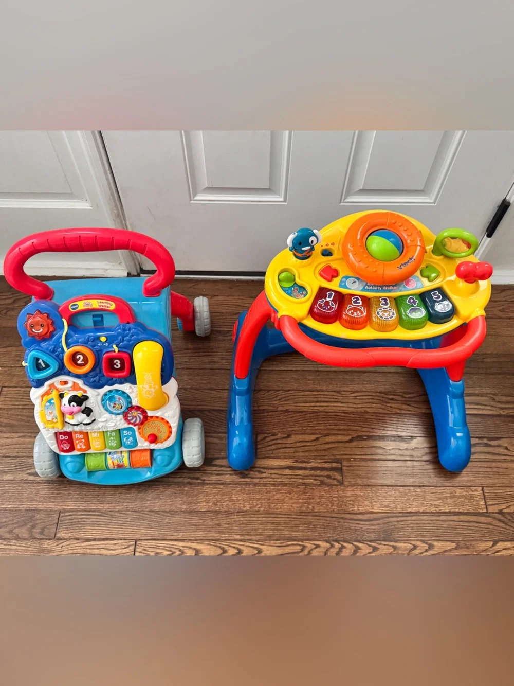 Interactive Baby Activity Walker & Play Table - Bright Red, Blue, Yellow